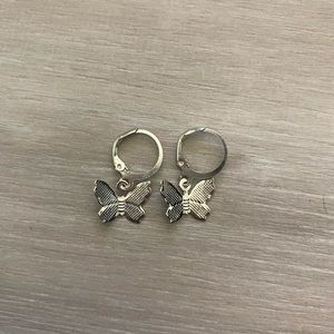 silver butterfly earrings